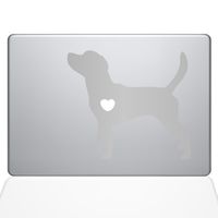 The Decal Guru I Love My Beagle Decal Vinyl Sticker, 15" MacBook Pro (2015 & Older Models), Silver (1486-MAC-15P-S)