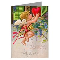 Vintage Cupid at the window Valentines Day Note Card