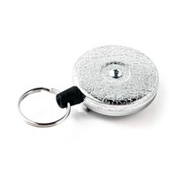 KEY-BAK Original XD Retractable Keychain, 28" Retractable Cord, Chrome Front, Steel Belt Loop, 20 oz. Retraction, Split Ring