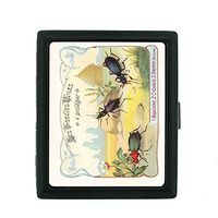Perfection In Style Metal Cigarette Case Vintage Insects Design 011