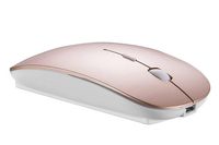 Wireless Mouse,Vegkey Rechargeable Wireless Mouse,2.4G Slim Mute Silent Click Noiseless Optical Mouse with USB Receiver Compatible for Notebook, PC, Laptop, Computer, MacBook(Rose Gold)
