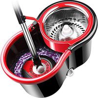 Broom and Dustpan With Long Handle Telescopic Upri Microfibre Extendable Handle Easy Wring Mop And Buckets Sets Adjustable Height Stainless Steel Disc Dual Drive Spinning Mop Home Living Room Bathroom