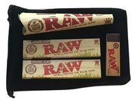 Raw Rolling Bundle King Size Rolling Papers Tips Cones Velvet Pouch 420 Stoners-Club