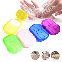 Portable Disposable Soap Paper Travel Hand 10 Boxes Total 200 Washing Cleaning Soap for Washing Hand Bath Sheets Outdoor 5 Colors (5PCS)