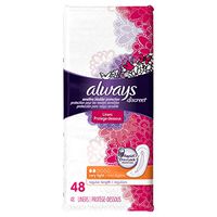 Always Discreet, Incontinence Liners, Very Light, Regular Length, 48 Count