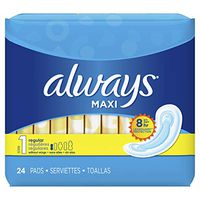 Always Maxi Feminine Pads for Women, Regular Absorbency, 24 Count, No Wings, Unscented (24 Count)