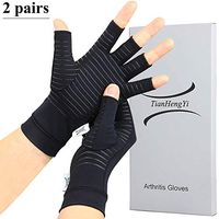 2 Pairs Arthritis Gloves,Copper Compression Arthritis Gloves,Fingerless Hand Gloves for Women and Men,Carpal Tunnel, RSI Osteoarthritis,Computer Typing, and Everyday Support (Black, Small)