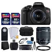 Canon EOS Rebel T6i 24.2 MP EF-S DSLR Camera + Canon EF-S 18-55mm f/3.5-5.6 STM Zoom Lens + Large Gadget Bag+ Wireless Remote + USB Card Reader + 58mm UV Filter + 48GB Memory Card + Ultimate Bundle