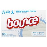 Bounce Fabric Softener Dryer Sheets, Free & Gentle, 120 Count