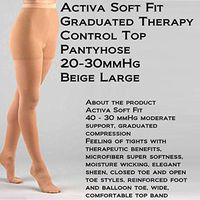 Activa Soft Fit 20-30 mmHg Panty Hose, Barely Beige, Large