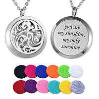 HooAMI Essential Oil Diffuser Necklace Aromatherapy Jewelry Cloud Pendant - You are My Sunshine， My only Sunshine
