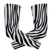 WXLIFE Animal Zebra Print Black Stripe Sun Uv Protection Sport Arm Sleeves for Men Women Kids Running Basketball Cycling Arm Warmer Sleeves 1 Pair
