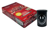 Herb Airtight Container Fresh Kettle with Juicy Jay's Strawberry 1.25 Flavored Hemp Rolling Papers 24 Count Box DC Crafts Nation- Happy Face