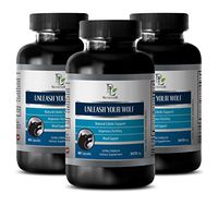 Testosterone Booster Increases Energy - Unleash Your Wolf - Extra Strength - maca and Ginseng - 3 Bottles (180 Capsules)
