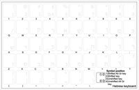 Hebrew Keyboard Stickers with White Lettering ON Transparent Background