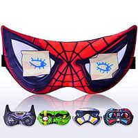 Sleeping Mask for Children Kids Women Men - Sleep mask 100% Soft Cotton - Comfortable Eye Sleeping Mask Night Cover Blindfoldfor Travel Airplane (Spiderman Red, Plastic Pack)