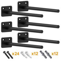 8 Inch Floating Shelf Brackets, 6 Pack Heavy Duty Hidden Shelf Brackets Solid Steel Blind Shelf Support Hardware for Floating Wood Shelves