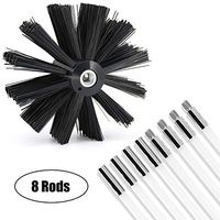 Dryer Duct Cleaning Kit Flexible Lint Remover 10 Feet, Can Use with a Power Drill or Without a Power Drill, Includes 8 Flexible Rods, Synthetic Brush Head