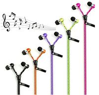 Sufang in-Ear Zip Zipper Stereo Headphones Headphone Earphone Earbud for Mobile Phones Blue