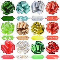 Bskifnn 24PCS Pull Bows for Gifts Christmas Bows 5" Wide 12 Different Beautiful Color Wrapping Ribbon Accessories for Gift,Wine Bottles,Baskets