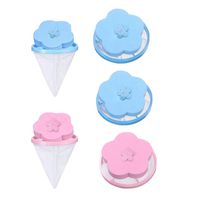 lotus.flower Washing Machine Floating Lint Mesh Bag, Flower-Type Washing Machine Hair Remover Filter Net Pouch,5 Packs (3Blue-2Pink)