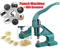 Grommet Machine Hand Press Kit Heavy Duty Manual Punch Machine + 900 Grommet Eyelet Kit Grommet Tool 3 Dies Set (#0#2#4-6/10/12mm) for Curtains Scrapbooking Flags Belts Bags Shoes