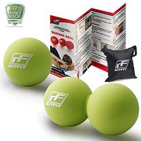 RitFit Peanut Massage Lacrosse Ball for Myofascial Release, Trigger Point Therapy, Muscle Knots, and Yoga Therapy. Bonus Single Massage Ball (Green/Green)