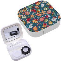 Portable Contact Lens Case Box Travel Kit Mirror + Bottle + Tweezers Container Holder [ Festive Christmas New Year ]