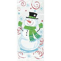 Unique Party Christmas Snowman Cello Gift Bags 20Pk With Twist Ties
