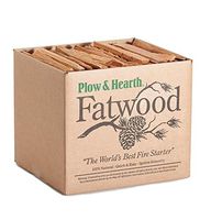 Plow & Hearth Boxed Fatwood Fire Starter All Natural Organic Resin Rich Eco Friendly Kindling Sticks for Wood Stoves Fireplaces Campfires Fire Pits Burns Quickly and Easily Safe Non Toxic (25 LB)