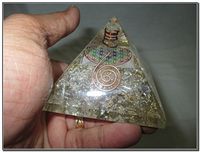 Exquisite A++ Crystal Quartz Flower of Life Chakra Orgone Pyramid Crystal Gemstones Copper Metal Mix Rare Healing Positive Energy