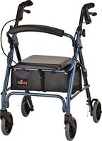 NOVA GetGo Petite Rollator Walker (Petite & Narrow Size), Rolling Walker for Height 4’10” - 5”4”, Seat Height is 18.5”, Ultra Lightweight - Only 13 lbs with More Narrow Frame, Color Blue