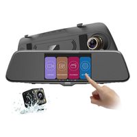 autowit Backup Camera 5.0" IPS Mirror Dash Cam Dual Dashboard Camera Recorder with Touch Screen 1080P Front and Rear Dual Lens, G Sensor, Reverse Monitor, Loop Recording, Waterproof Reversing Camera