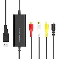 Ruibo Sike VHS to DVD USB Video Capture Card Digitise Video Analog to Digital Recorder RCA Composite S-Video Win 10 / MAC -Black