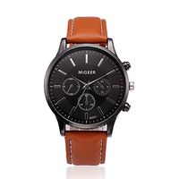 Fxbar,Retro Design Mens Automatic Watch Luxury Analog Wrist Watch Leather Strap Chronograph Watch(Brown)