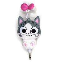 decwang Cartoon Wired Retractable 3.5 Mm Cartoon Cat Retractable in-Ear Headset Retractable Earphones Headphones Earbuds in-Ear Headset