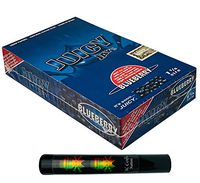 Herb Airtight Tube Pocket Protector with Juicy Jay's Blueberry 1.25 Flavored Hemp Rolling Papers 24 Count Box DC Crafts Nation- Rasta Skull