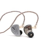Linsoul KZ AS16 8BA Balanced Armatures in-Ear HiFi Metal Earphones with Aluminum Alloy Faceplate Resin Cavity, 0.75mm 2 Pin Detachable Cable (Without mic, Black)