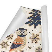 Gift Wrapping Paper Roll Christmas Owl Snowflake for Birthday,Holiday,Wedding,Baby Shower Gift Wrap - 3Rolls - 58inch x 23inchPerRoll