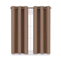 NICETOWN Blackout Window Curtains and Drapes for Kitchen, Window Treatment Thermal Insulated Solid Grommet Blackout Drapery Panels (Set of 2 Panels, 29 by 45 Inch, Cappuccino)