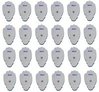 TENS / EMS Tens Unit Pads 24 pack of Snap Replacement Electrode Pads for Tens Unit 3.5 mm Pin Each Electrode Reusable up to 25 times each Med X Brand