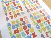 Small Colored Alphabet Letters and Numbers Stickers childrens labels for kids craft