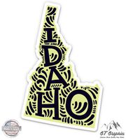 Idaho State Shape Cute Letters Native Local - 5" Vinyl Sticker - For Car Laptop I-Pad - Waterproof Decal