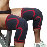 Knee Compression Sleeves Support for Athletes, Runners, Joggers for Joint Pain Relief, Arthritis, Injury Recovery. Two (2) Copper Infused Wraps with Silicone Anti-Slip Borders (Medium)