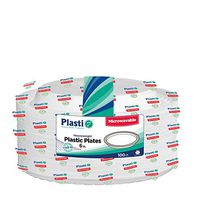 [300 Count] Plasti Plus Disposable Plastic White 6 Inch Dessert Plates, Great For Weddings, Home, Office, School, Party, Picnics, Restaurant, Take-out Fast Food, Outdoor Events, Or Every Day Use,