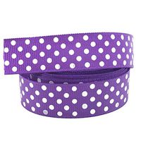 5yards/Lot 5/8" 20mm Ribbon Grosgrain Printing Polka Dots Hair Bow Wedding Christmas Decoration Polyester Ribbon DIY Sewing,Purple