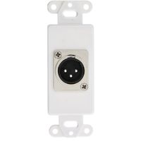 CableWholesale Decora Wall Plate Insert, White, XLR Male to Solder Type