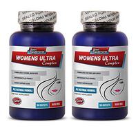 Nail Hair Skin Vitamins Natural - Womens Ultra Complex - Green Tea Extract with Vitamin b - 2 Bottles (180 Caplets)