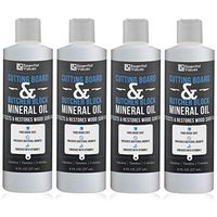 Essential Values (4 Pack) Cutting Board & Butcher Block Mineral Oil (8 fl oz) – Perfect for Protecting & Restoring Wood Surfaces, Compatible with All Wood Types & Food Grade Safe, Proudly Made in USA