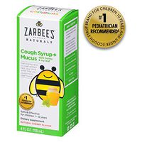 Zarbee's Naturals Children's Cough Syrup* + Mucus with Dark Honey & Ivy Leaf, Cherry Flavor, 4 Ounce Bottle